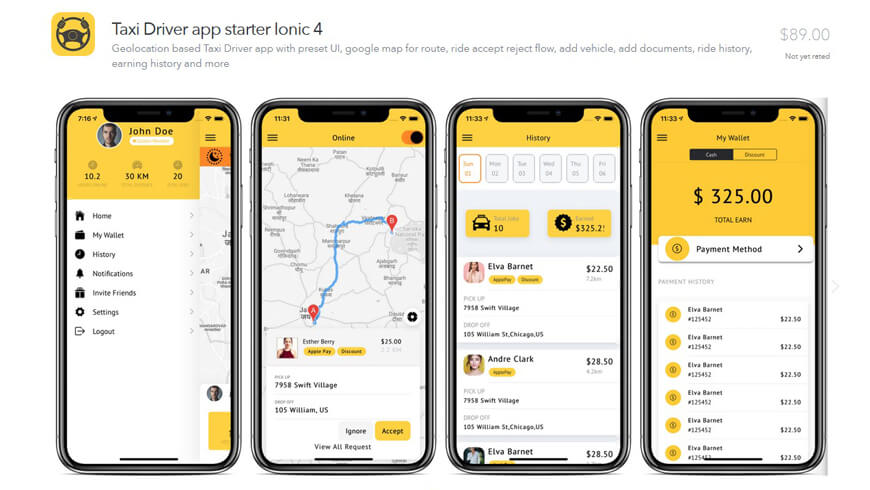 Taxi Driver App Starter Ionic 4