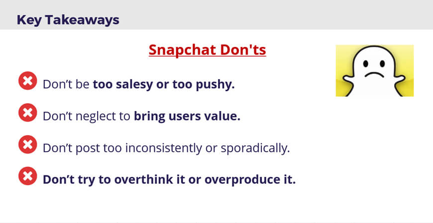 Snapchat Dont's