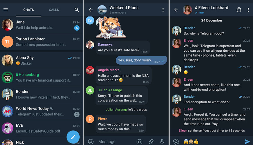 Telegram Chat Screens