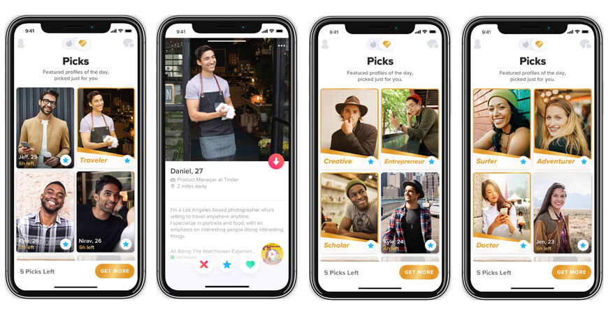Tinder App screenshots