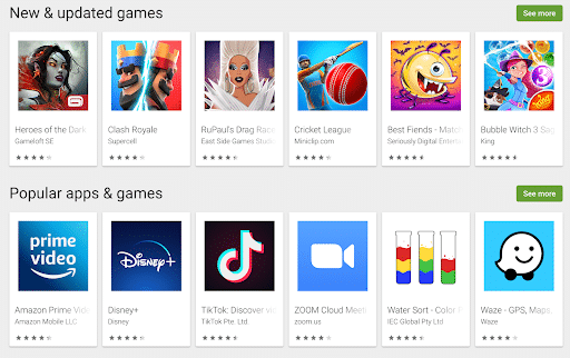 play store and app store