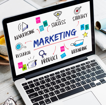 A marketing team analyzes the digital marketing project